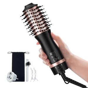 Black and Rose Gold Hair Dryer Brush